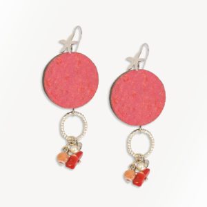 earrings with cork pendant