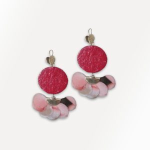 earrings with cork pendant