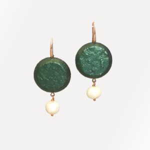 earrings with cork pendant